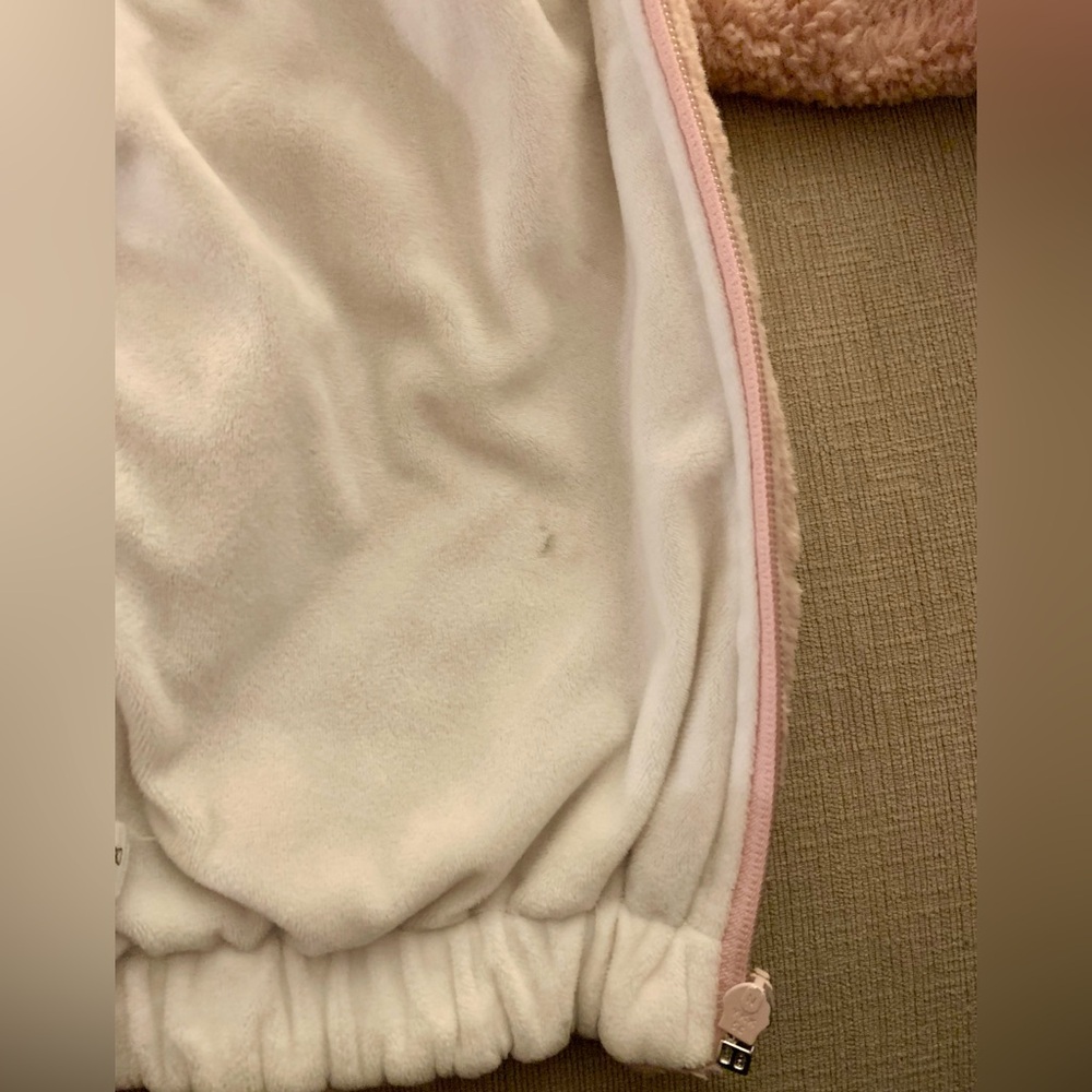 Oh Baby Girls Pink Furry Jacket Rainbow Design Size 4 - Picture 7 of 8